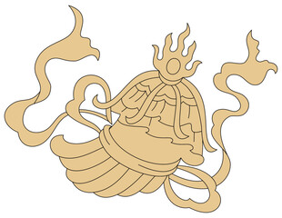 Luxury festive Chinese oriental traditional culture premium classical decoration red gold line art design vector illustration. Covers, greeting cards, logos, packaging, posters, backgrounds -Greeting 