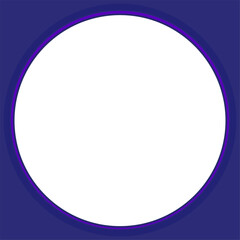 Blue round frame with place for your text on a transparent and white background. Vector flat illustration for banners and product presentation. Abstract background for cards and flyers.