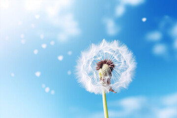 Fototapeta premium Nature dandelion plant spring flower sky