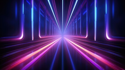 Fototapeta premium 3d render abstract neon background pink blue glowing