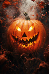 Abstract large jack o lantern pumpkin face