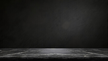 empty blackboard on wall, Your Creative Canvas: Montage Space on Black Marble Table