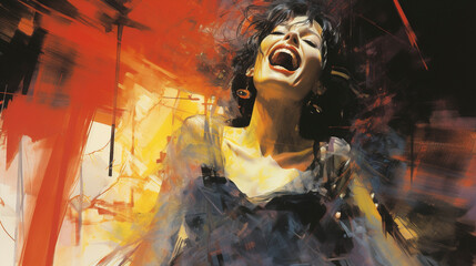 Radiant Bliss: Abstract Celebration of Happiness, Generative AI