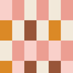 1960s, 1970s retro groovy checkered seamless pattern, 60s, 70s geometric vector illustration