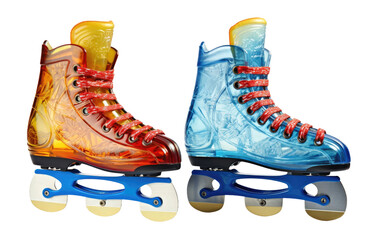 Winter Fun with Colorful Skates on transparent background