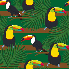 Toucan in the Jungle repeat pattern