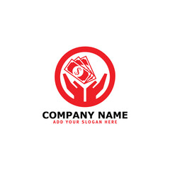 hand cash money logo design vector