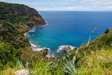Fototapeta na wymiar Landscape at Azores islands, Santa Maria, travel and explore Portugal.