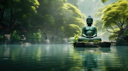 Buddha statue in the water
