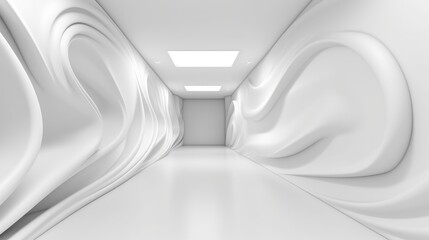 White futuristic interior.