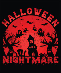 Halloween Nightmare Retro Vintage T-shirt Design
