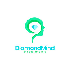 simple logo of brain and diamond