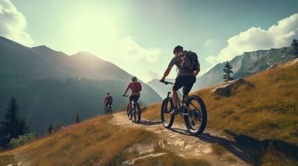 People cycling on a scenic dirt road