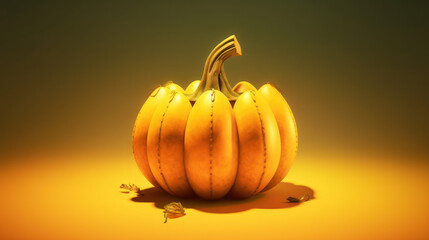Illustration of a pumpkin in light yellow tones