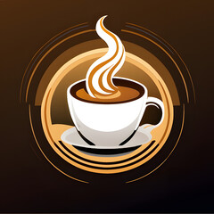 Obraz premium Kaffee-Logo: „Aromatische Weckruf-Tasse“