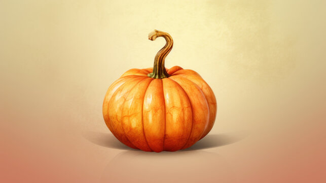 Illustration of a pumpkin in light orange tones