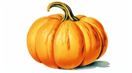Illustration of a pumpkin in vivid orange tones