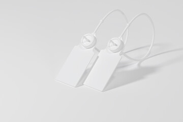 Plastic seal brand tags mockup. 3D rendering