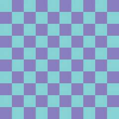 Seamless checkered pattern neon colors, green and purple squares geometric background