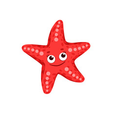 Cute starfish cartoon character illustration. starfish with eyes. starfish smiling