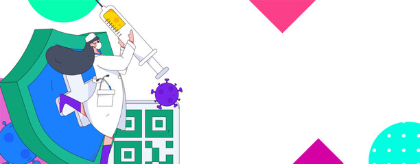 Medical characters fighting the epidemic flat vector concept operation hand drawn illustration
