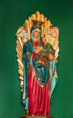 Our Lady of Perpetual Help vertically with green background