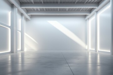 Empty large white room. Background with selective focus and copy space