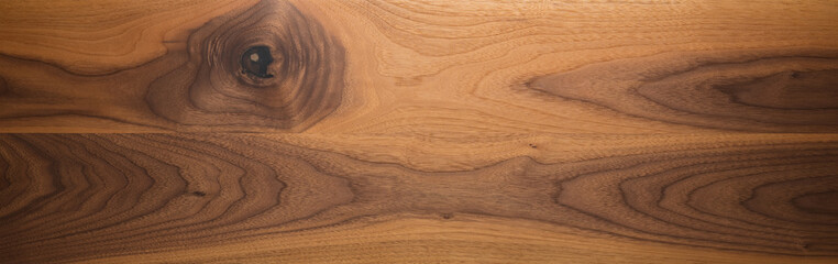 Real long american black walnut with sapwood honey color texture after exposure to the sun for 3...