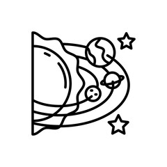 Solar System icon in vector. Illustration