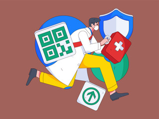 Medical characters fighting the epidemic flat vector concept operation hand drawn illustration
