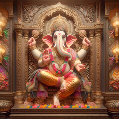 Lord Ganesha photo - HD Wallpaper, Images, and Statue for Divine Inspiration - obrazy, fototapety, plakaty