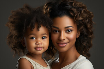 Obraz premium Mother holds her little daughter girl on white background