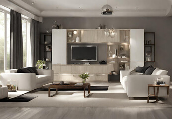 modern living room with furniture, living room interior, modern living room