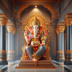 Lord Ganesha photo - HD Wallpaper, Images, and Statue for Divine Inspiration - obrazy, fototapety, plakaty
