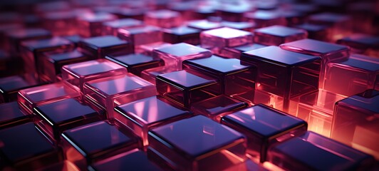 Geometry ai cyberspace neon glowing modern digital abstract 3D background. technological processes, digital storages, science, education, Abstract background hexagon pattern with glowing lights