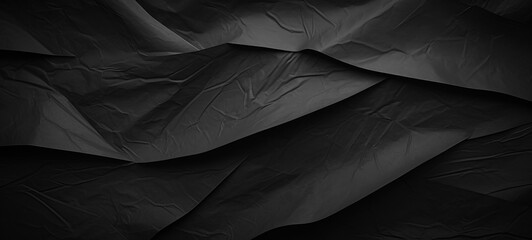 Dark black gray colored gradient texture with overlapping crumpled paper layers - Abstract background