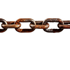Obraz premium Rusty metal chain isolated on transparent background