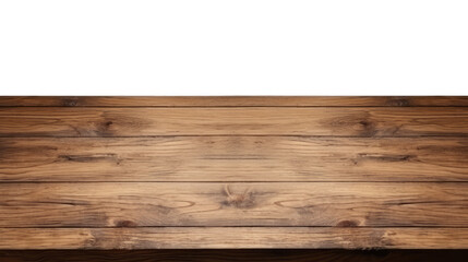 Empty wooden table top isolated on transparent background. For product display. 