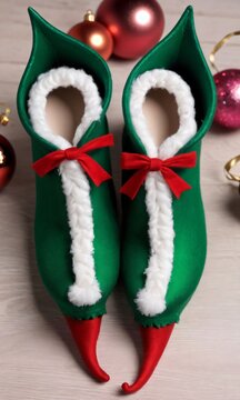 Photo Of Christmas Elf Shoes With Curled Toes