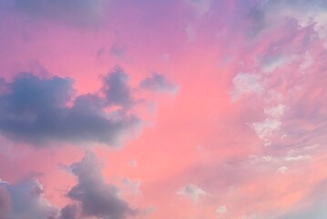 Evening sky with pink clouds