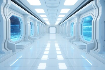 Spacecraft passageway organic white design