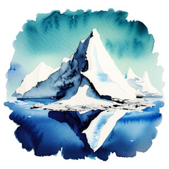 Góra lodowa lodowiec ilustracja - obrazy, fototapety, plakaty