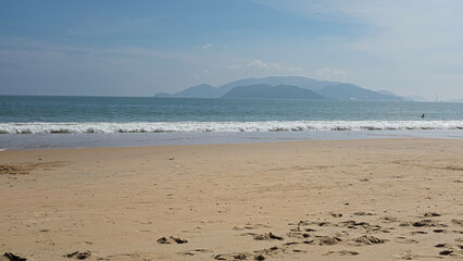 Fototapeta na wymiar Beautiful sunny beach in Nha Trang, Vietnam, Asia