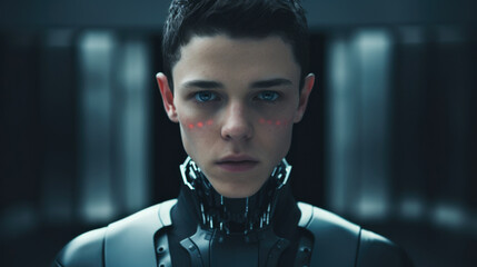 Naklejka premium A sleek humanoid robot, a symbol of cutting-edge technology and innovation in robotics