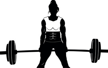silhouette of a person lifting weights - obrazy, fototapety, plakaty