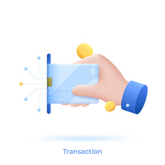 3d cartoon icon. Banking vector illustration