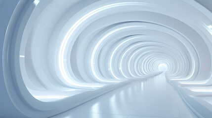 Futuristic tunnel white plastic