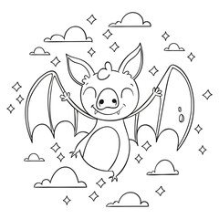 Cute halloween element coloring page
