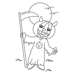 Obraz premium Hand drawn kawaii coloring book illustration 