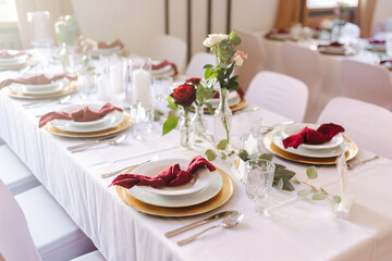 Beautiful table decoration at wedding